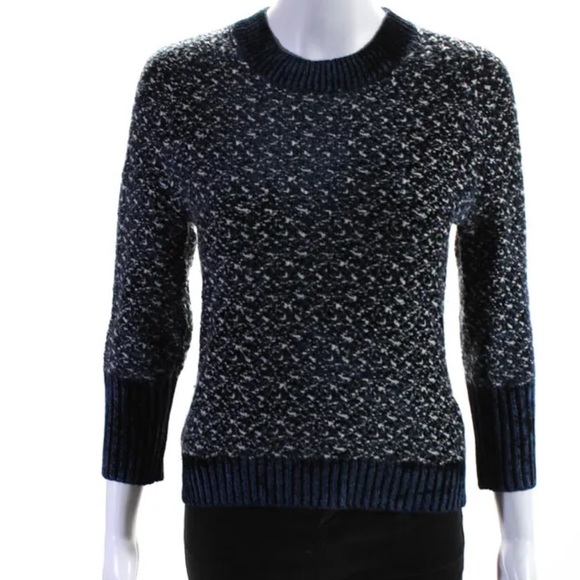 PHILLIP LIM velour sweater navy white rare soft - Picture 8 of 8